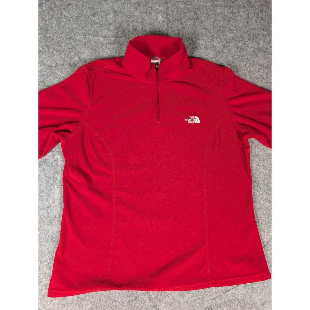 The North Face TKA 100 Fleece Quarter Zip Pullover Red Womens XL Jacket